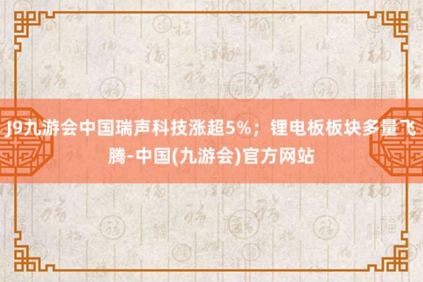 J9九游会中国瑞声科技涨超5%；锂电板板块多量飞腾-中国(九游会)官方网站