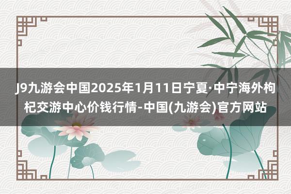 J9九游会中国2025年1月11日宁夏·中宁海外枸杞交游中心价钱行情-中国(九游会)官方网站