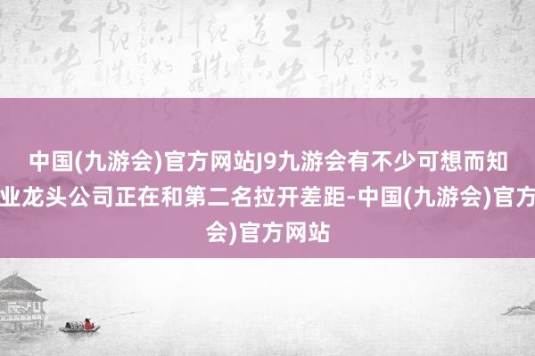 中国(九游会)官方网站J9九游会有不少可想而知的行业龙头公司正在和第二名拉开差距-中国(九游会)官方网站