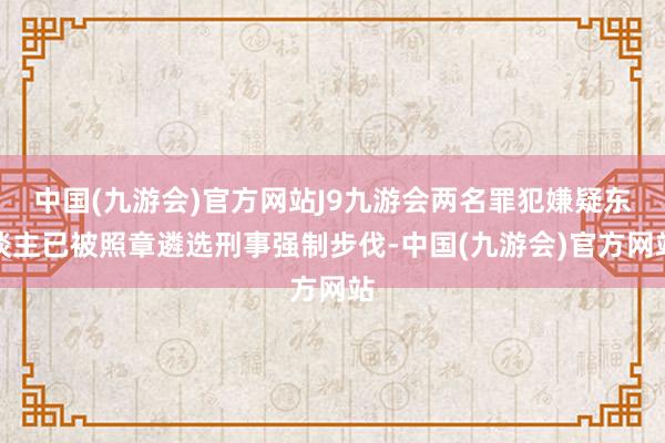 中国(九游会)官方网站J9九游会两名罪犯嫌疑东谈主已被照章遴选刑事强制步伐-中国(九游会)官方网站