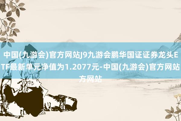 中国(九游会)官方网站J9九游会鹏华国证证券龙头ETF最新单元净值为1.2077元-中国(九游会)官方网站